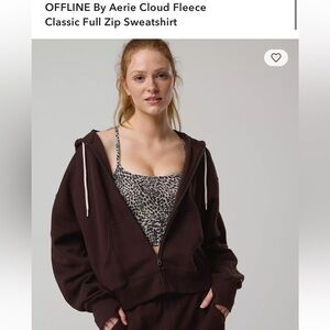 Aerie Cloud Fleece Classic Full Zip Sweatshirt (XS)